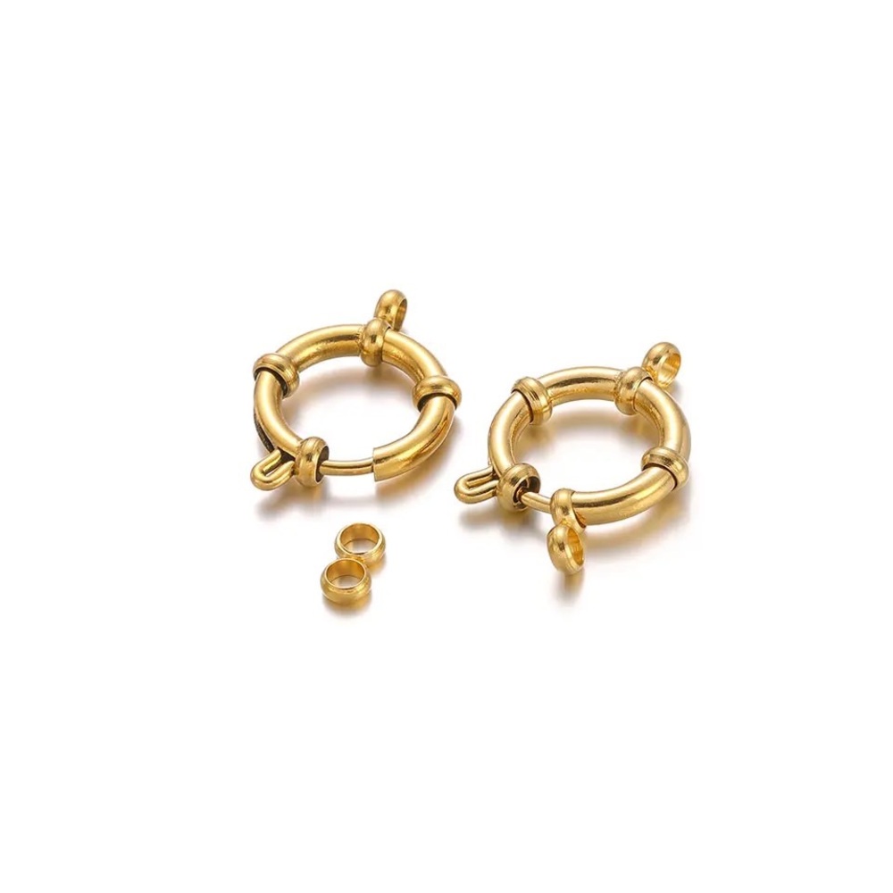 Gold Lobster Clasp Hook Loop Jewelry Closure Extension Charm Hanger Carabiner